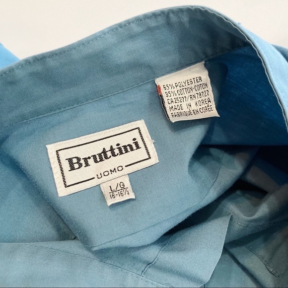Bruttini Mandarin Collar Button Down Dress Shirt Size L - Picture 7 of 10